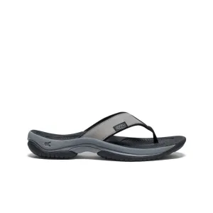 All Day Slip Men's Kona Leather Flip-Flop  |  Steel Grey/Black