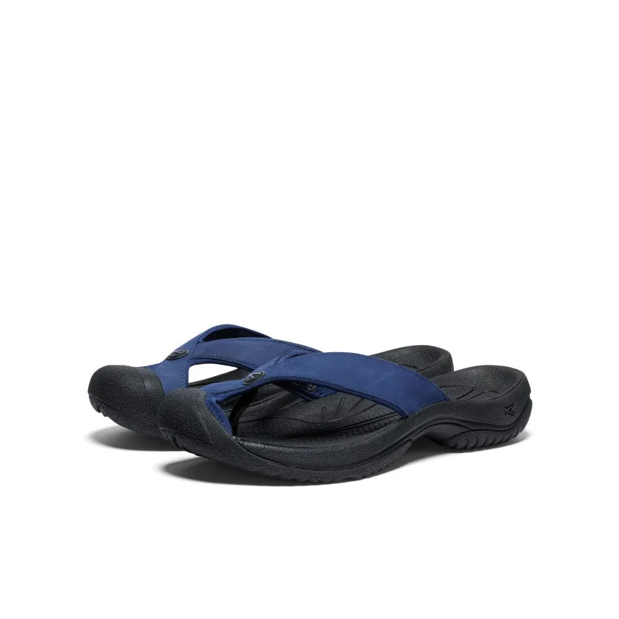 Men's Waimea Leather Flip-Flop  |  Naval Academy/Black Anti Skid Slip On Slip Resistant Slip On