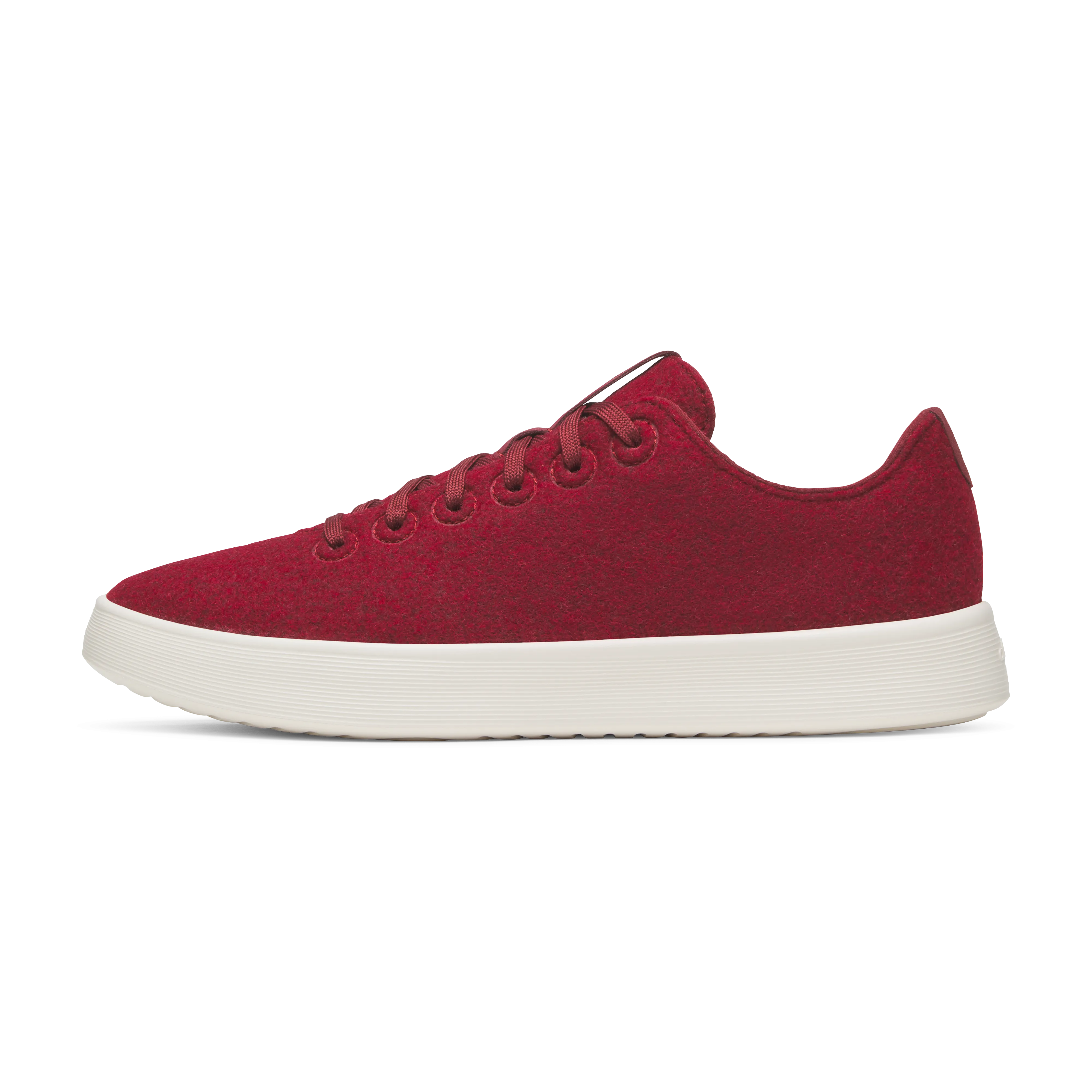Breathable Tongue Construction Men's Wool Cruiser - Burgundy (Natural White Sole)