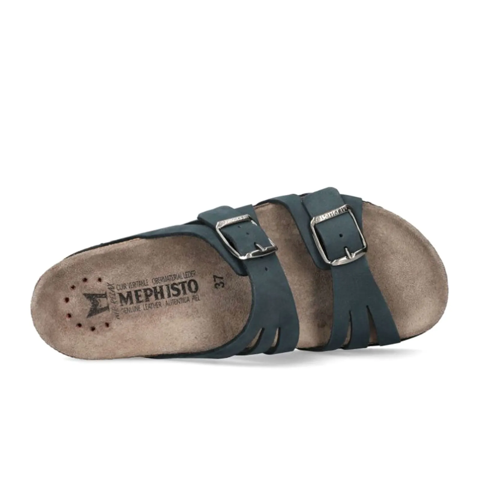 Mephisto Helisa Slide Sandal (Women) - Navy Sandalbuck Beach Walking