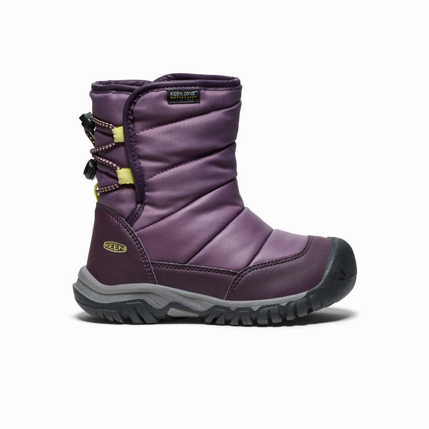 Little Kids' Puffrider Waterproof Winter Boot  |  Black Plum/Daiquiri Green Clean Finish Waterproof Protection