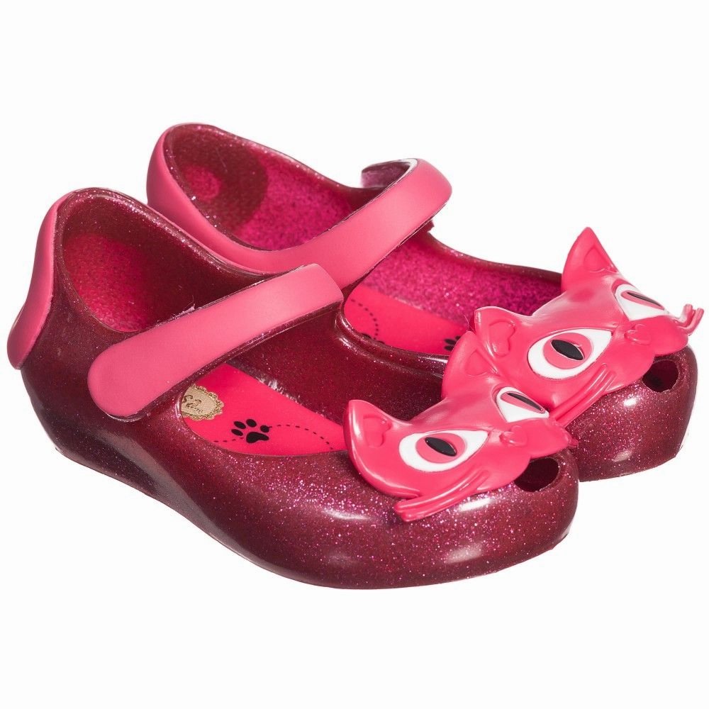 platform Mini Melissa Kids Baby/Girl Ultragirl II Cat Sandals Shoes in Red