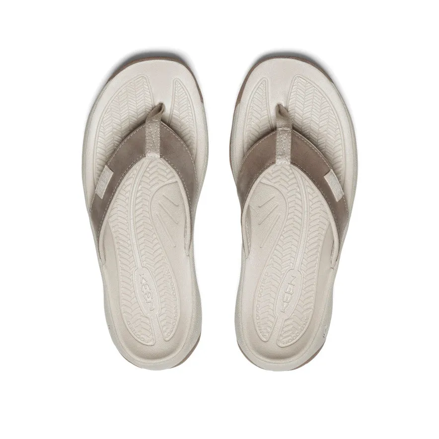 Women's Kona Leather Flip-Flop  |  Brindle/Silver Birch Comfy Walking Shoes Light On Feet