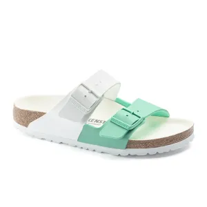 Walking Routine Cultural Event Birkenstock Arizona Split Slide Sandal (Women) - White/Bold Jade Birko-Flor