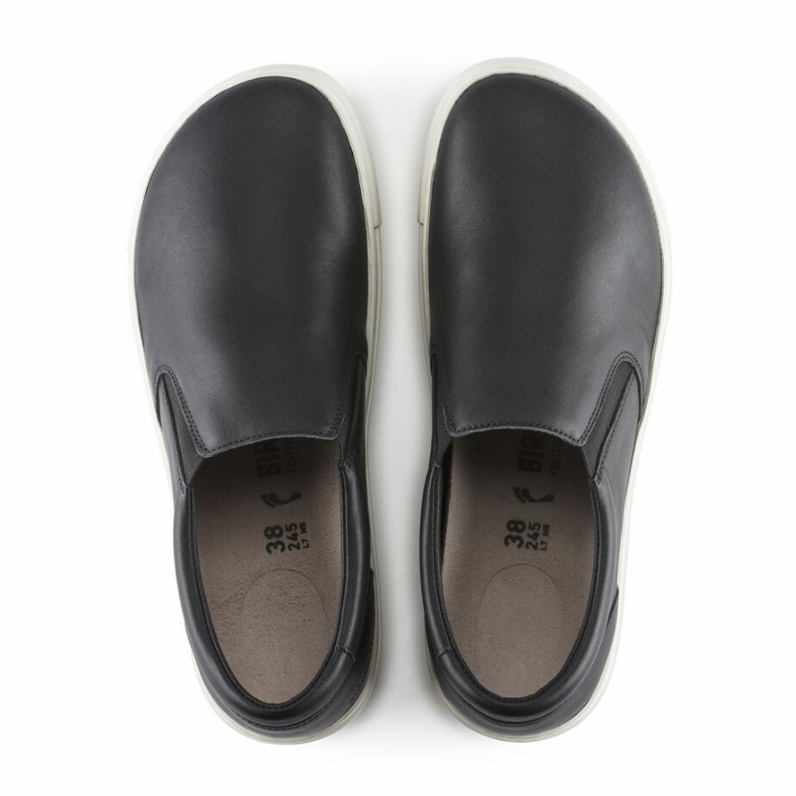 Birkenstock Oswego Narrow Slip On Sneaker (Women) - Black Leather Corporate Look Time Friendly