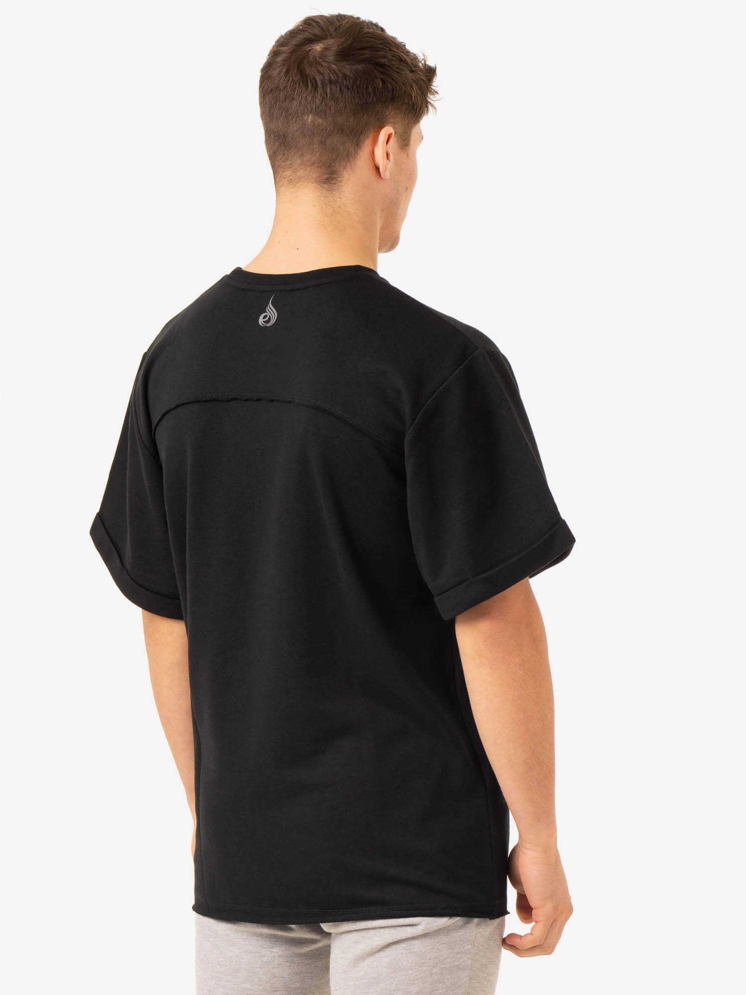 Pursuit Oversized Fleece T-Shirt - Black clean look