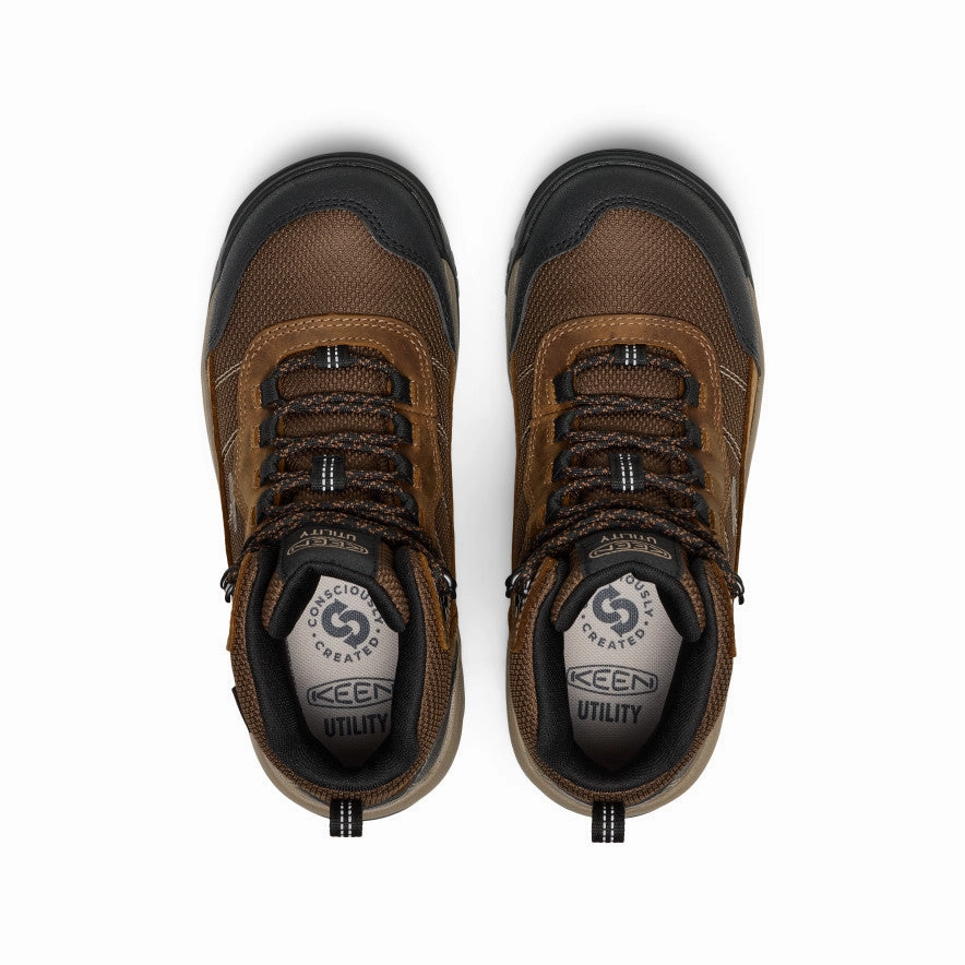 Sporty Vibe Women's Skokie Waterproof Work Boot (Soft Toe)  |  Bison/Black