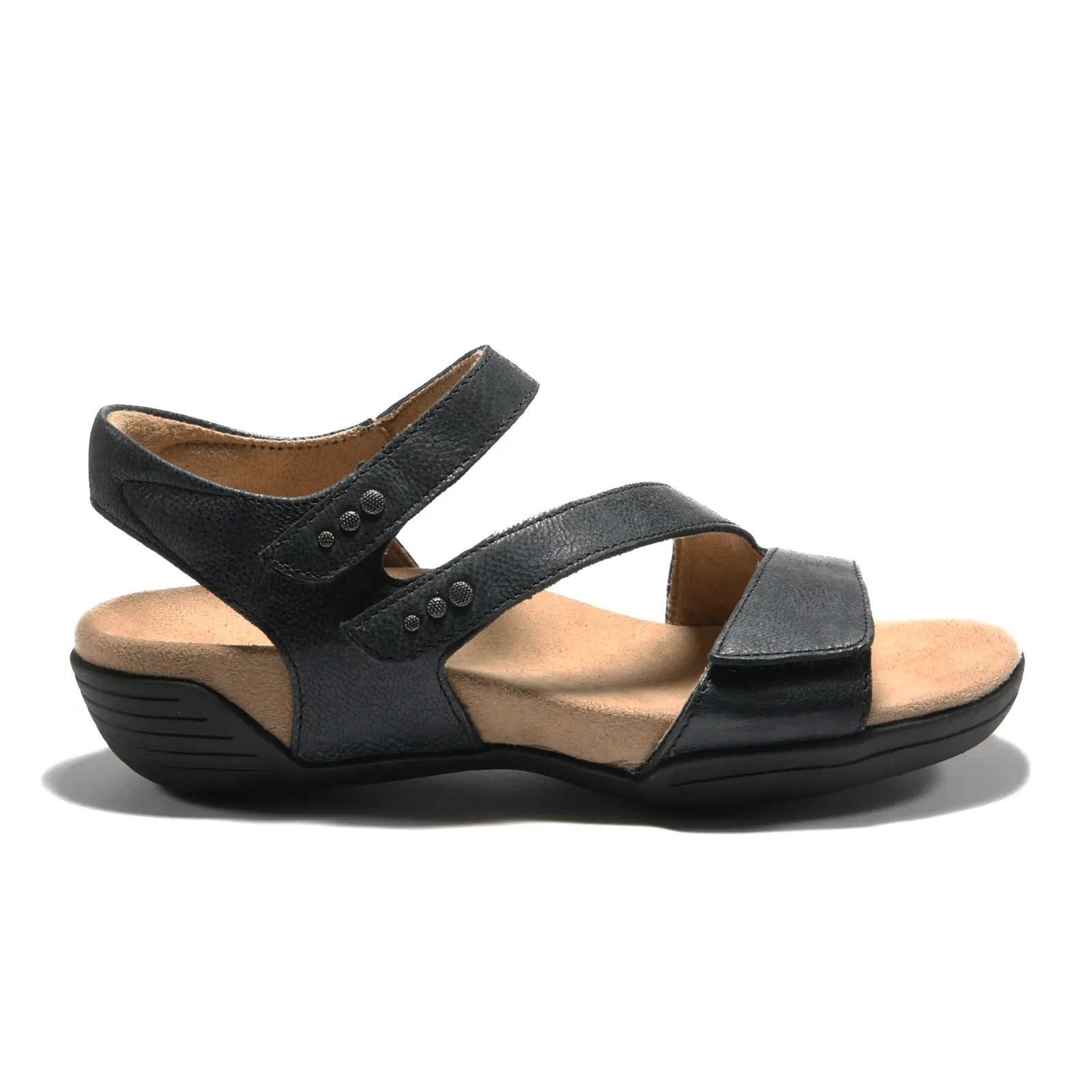 Light Responsive Stretchable Halsa Denia Backstrap Sandal (Women) - Black