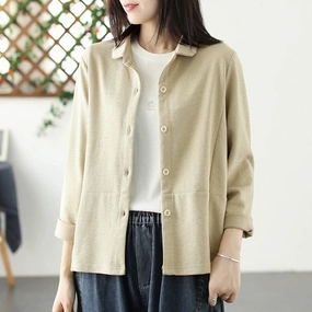 Autumn Casual Fashion Cotton Loose Jacket Temperature Regulating Fabric