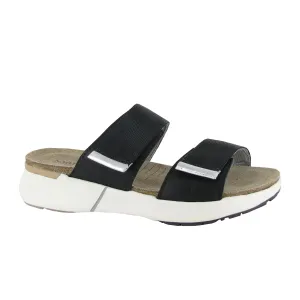 Naot Calliope Slide Sandal (Women) - Soft Black/Soft Silver/Black Woven Workout Everyday Slide