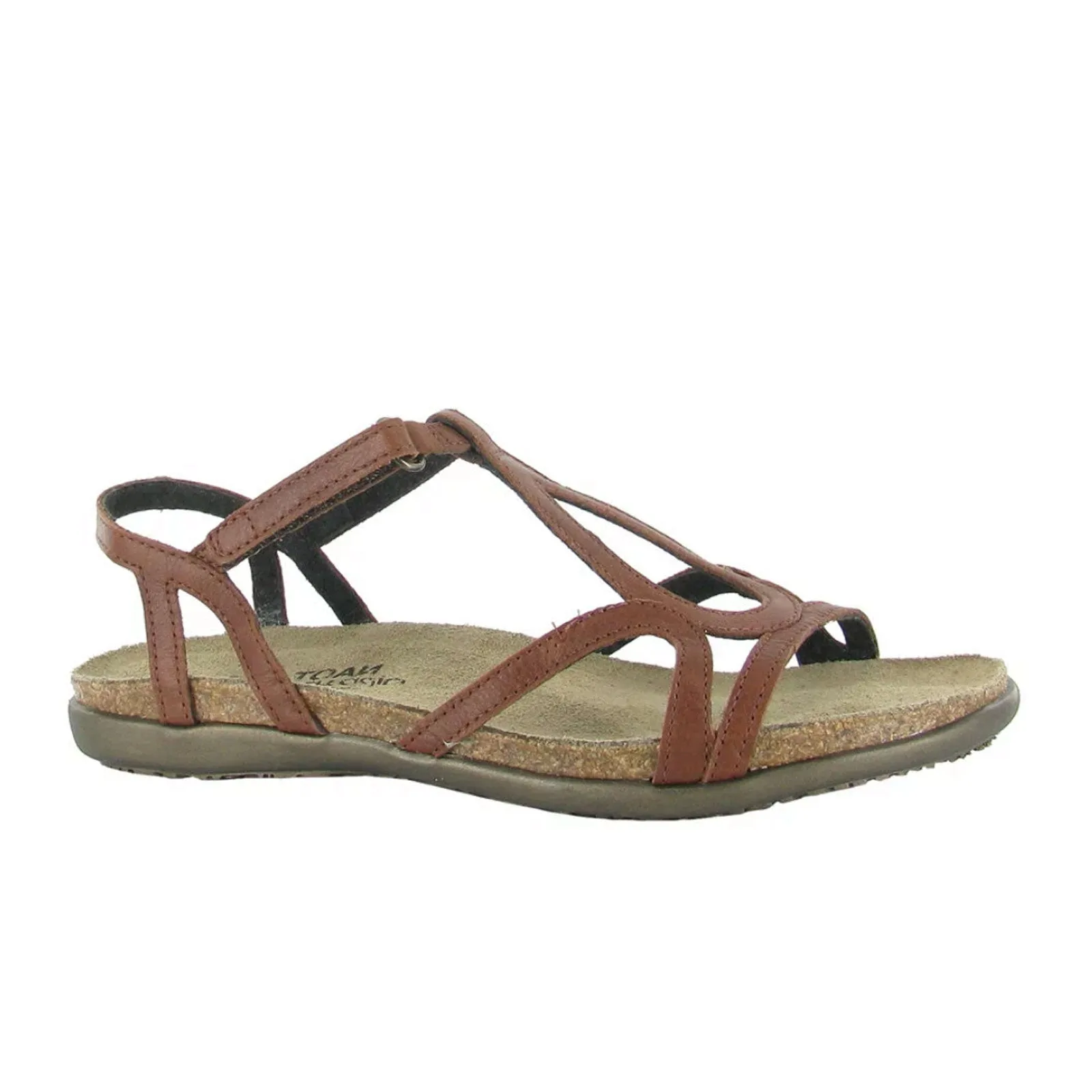 Naot Dorith Backstrap Sandal (Women) - Soft Chestnut Leather Tie Up Design