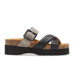 Naot Juliette Slide Sandal (Women) - Soft Black Leather/Spec Beige Speed Enhancement Airy Comfort