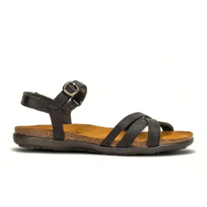 Naot Patricia Backstrap Sandal (Women) - Soft Black Leather Leather Material Enhanced Safety