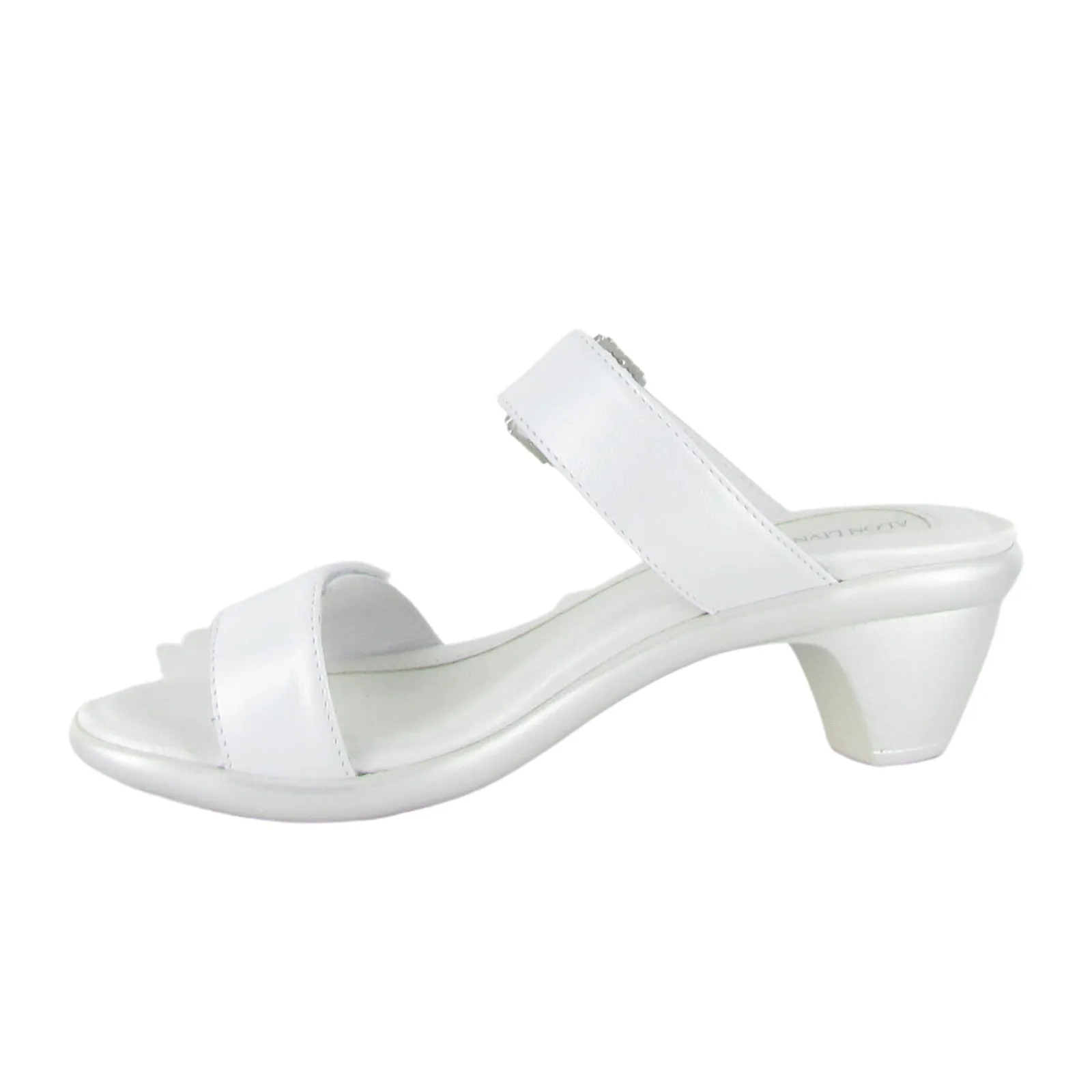 Easygoing Shoes Resilient Naot Recent Heeled Slide Sandal (Women) - White Pearl Leather