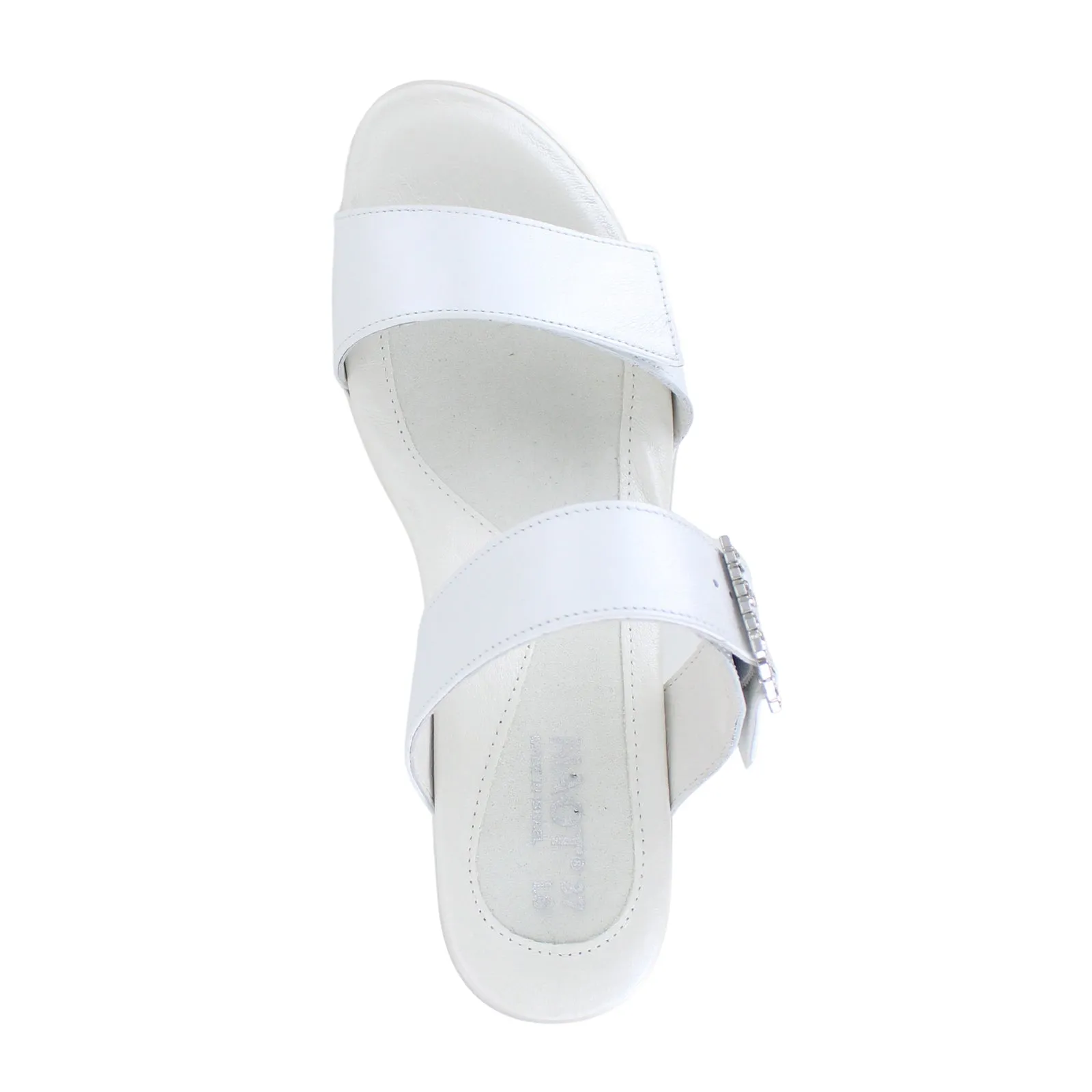 Quick Sandal Step Naot Recent Heeled Slide Sandal (Women) - White Pearl Leather