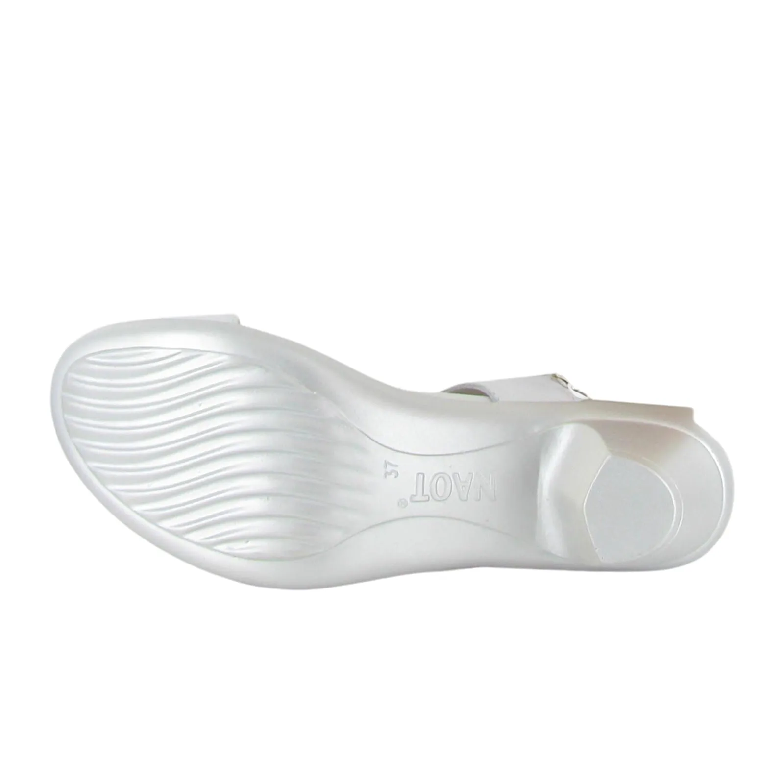 Naot Recent Heeled Slide Sandal (Women) - White Pearl Leather Durable Footwear Shock Absorbing