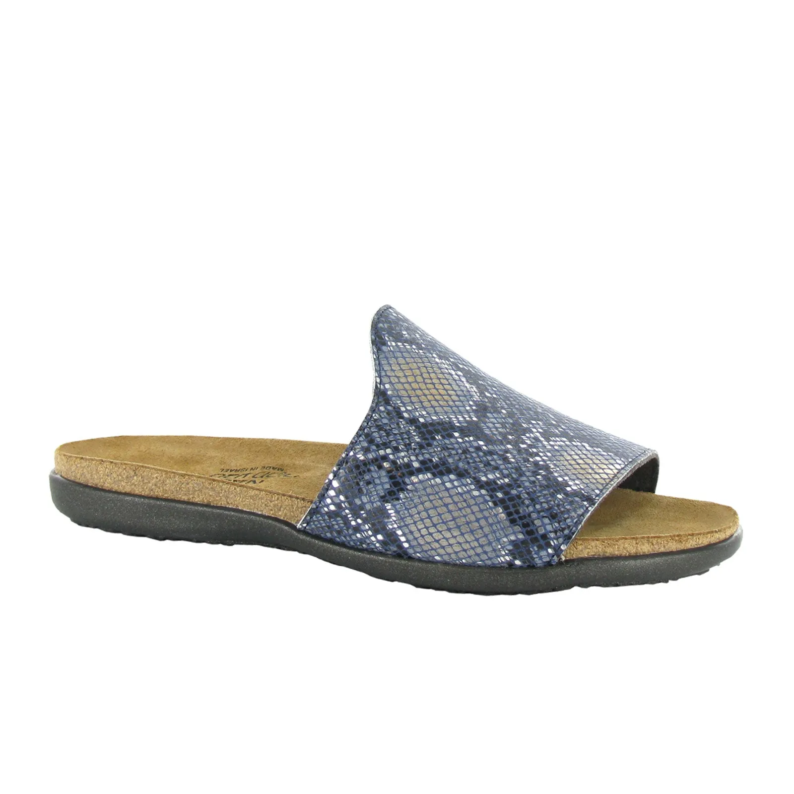 Leather Easy To Wear Footwear Naot Skylar Slide Sandal (Women) - Navy Python Leather