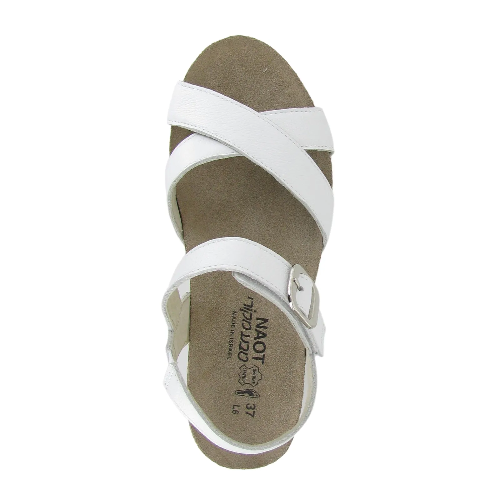 Cozy Slippers Naot Throne Wedge Sandal (Women) - Soft White Leather