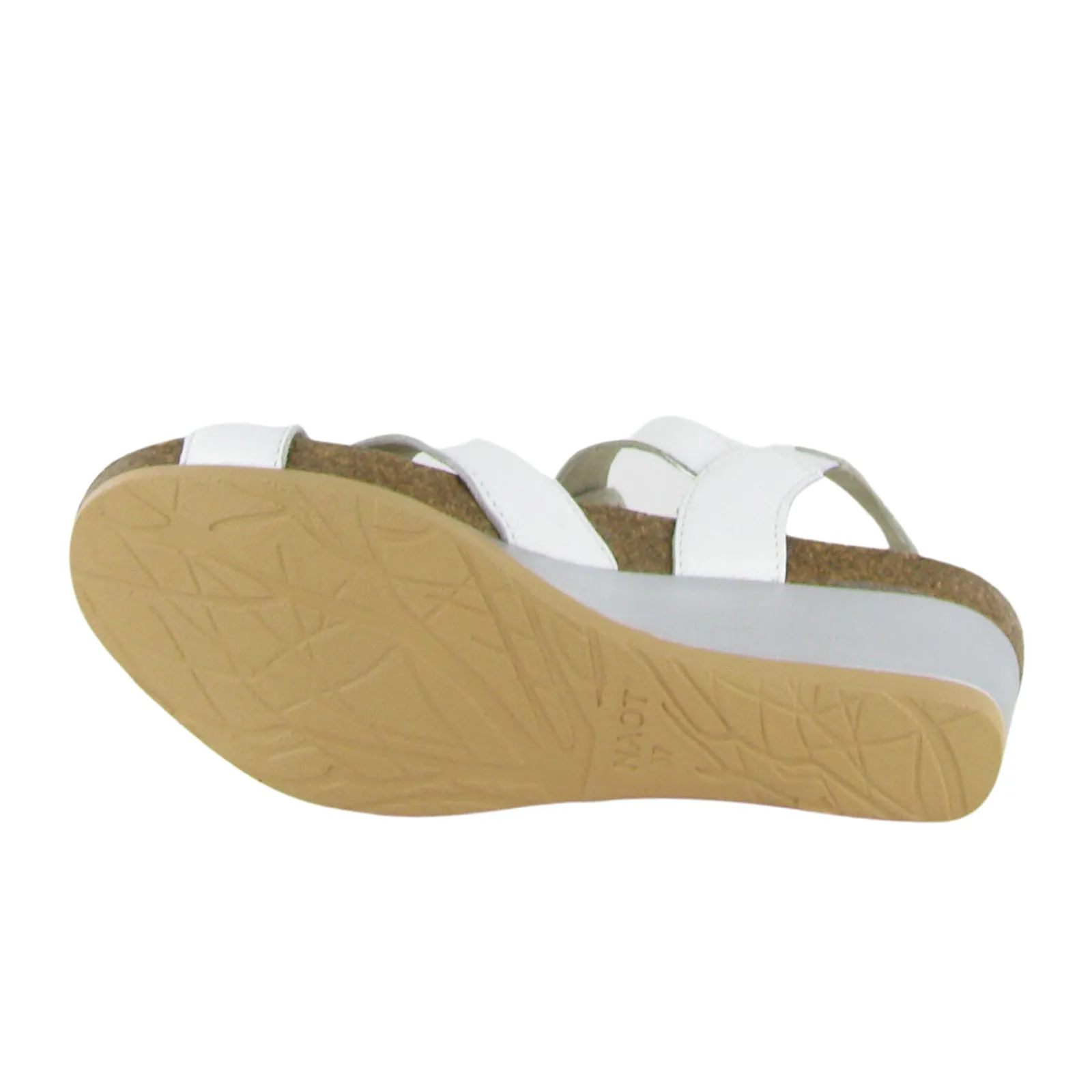 Naot Throne Wedge Sandal (Women) - Soft White Leather Fashionable Stylish Casuals