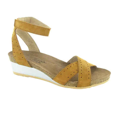 Water Repellent Naot Wand Wedge Sandal (Women) - Amber Nubuck