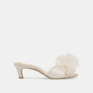 NARITA PEARL HEELS OFF WHITE SATIN Lightweight Ethylene Vinyl Acetate
