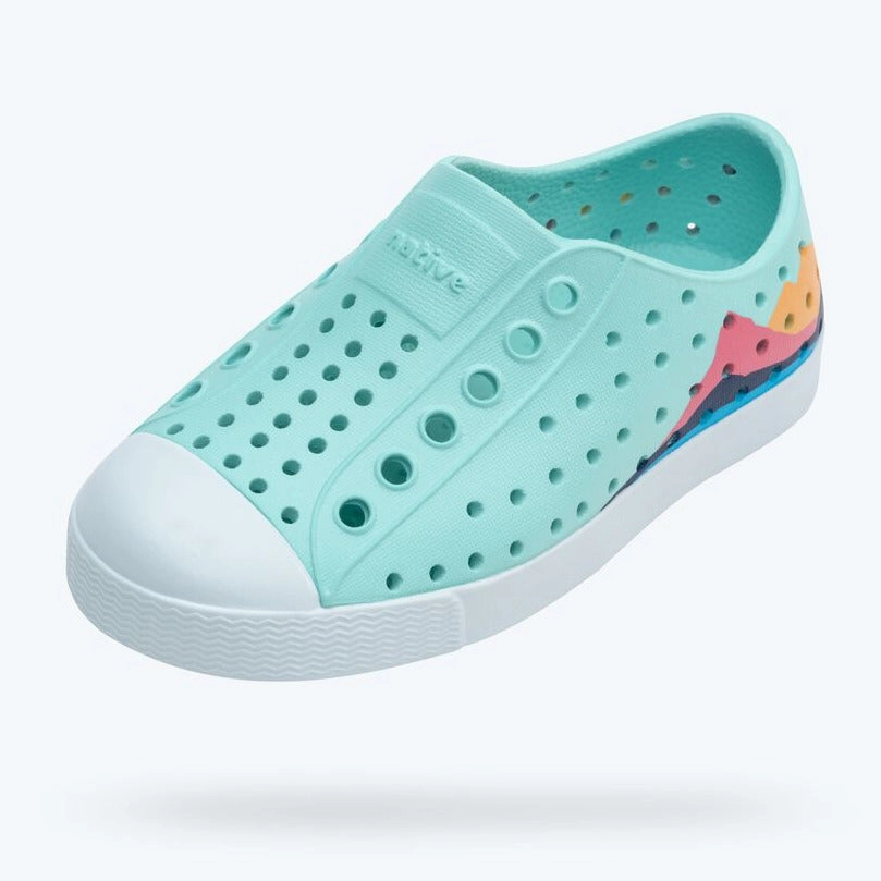 Native Kids/Men/Women Jefferson BLOCK Sandals Shoes - Hydrangea Blue Lightweight Framework