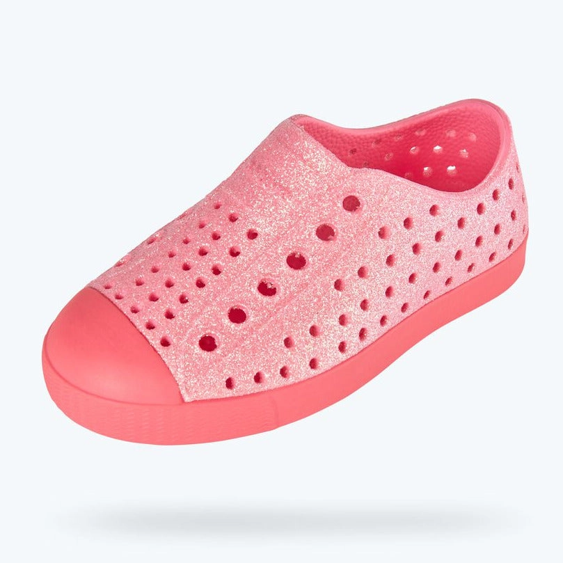 Easy Clean Native Kids Jefferson BLING Sandals Shoes - Floyd Bling/Floyd Pink