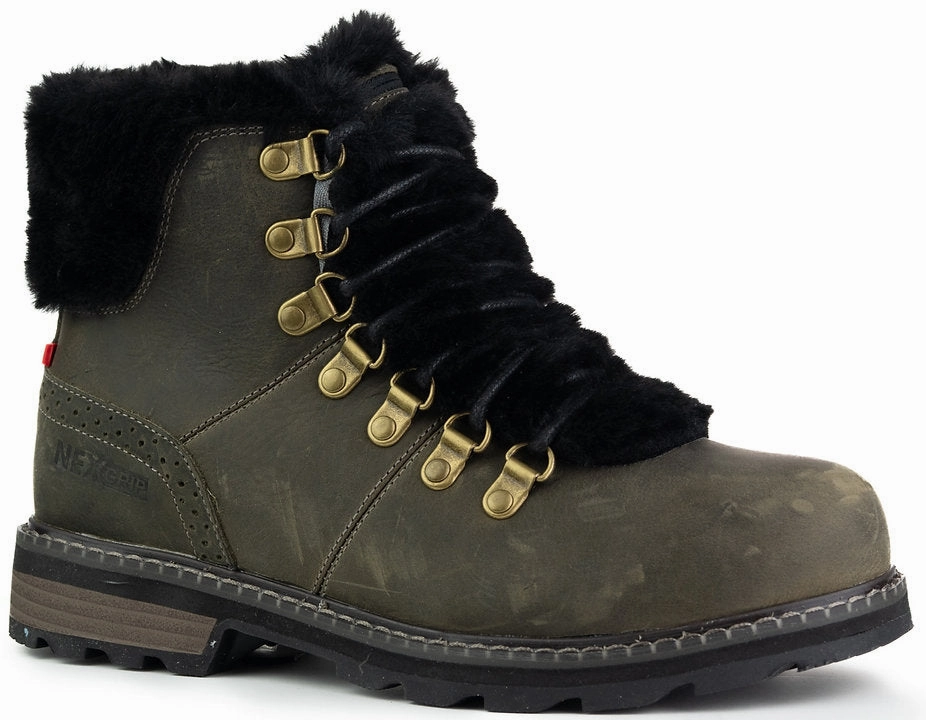 Slip Ease Ergonomic Build NEXGRIP WOMENS ICE ANGIE COLD WEATHER BOOTS - OLIVE