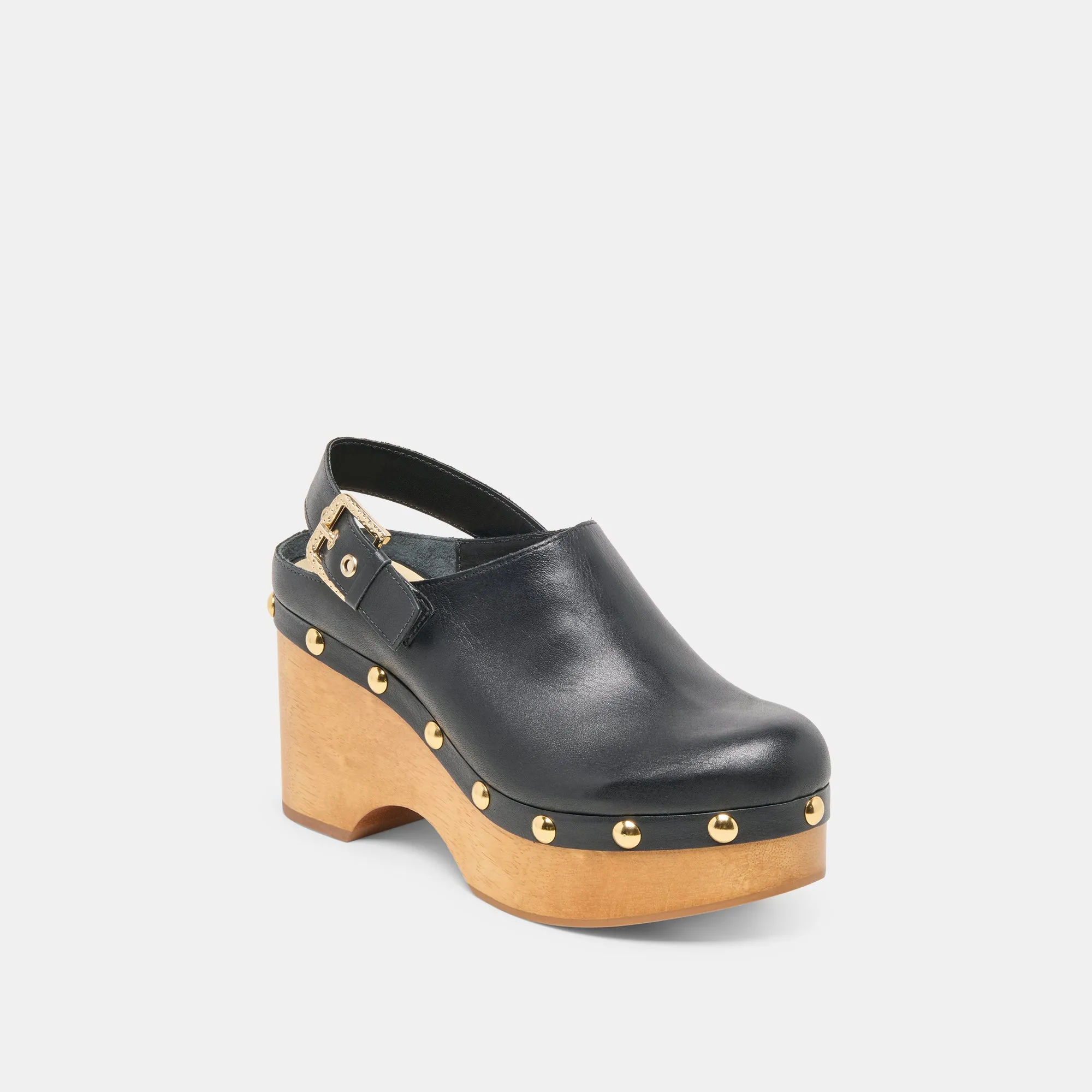 Smooth Base Unibody Construction ADELAN CLOGS BLACK LEATHER