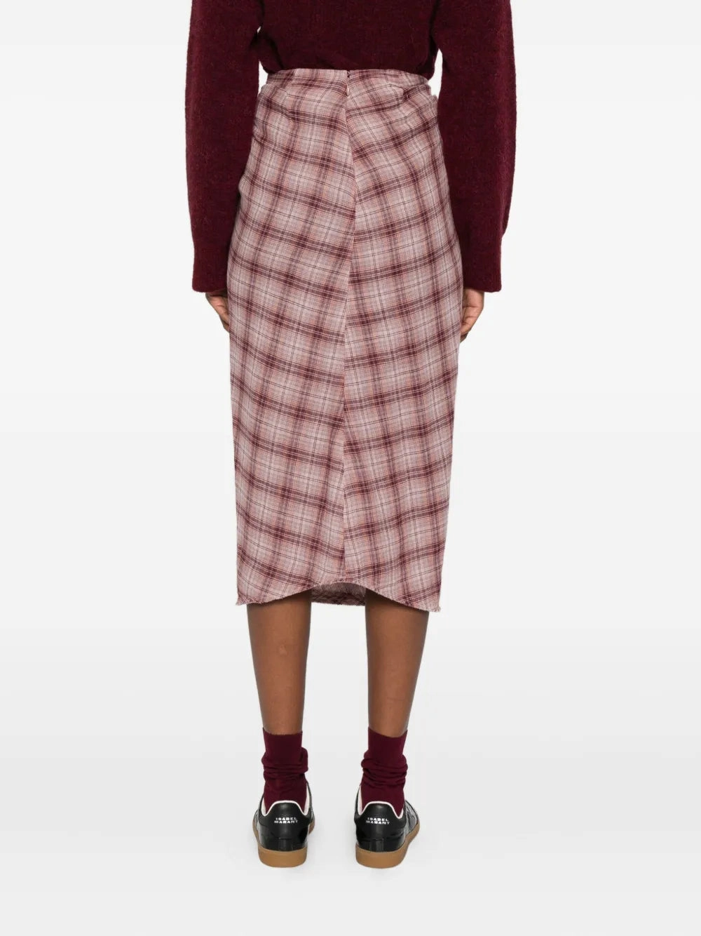 Nicole Skirt in Rosewood Leather Look Non Irritating Texture