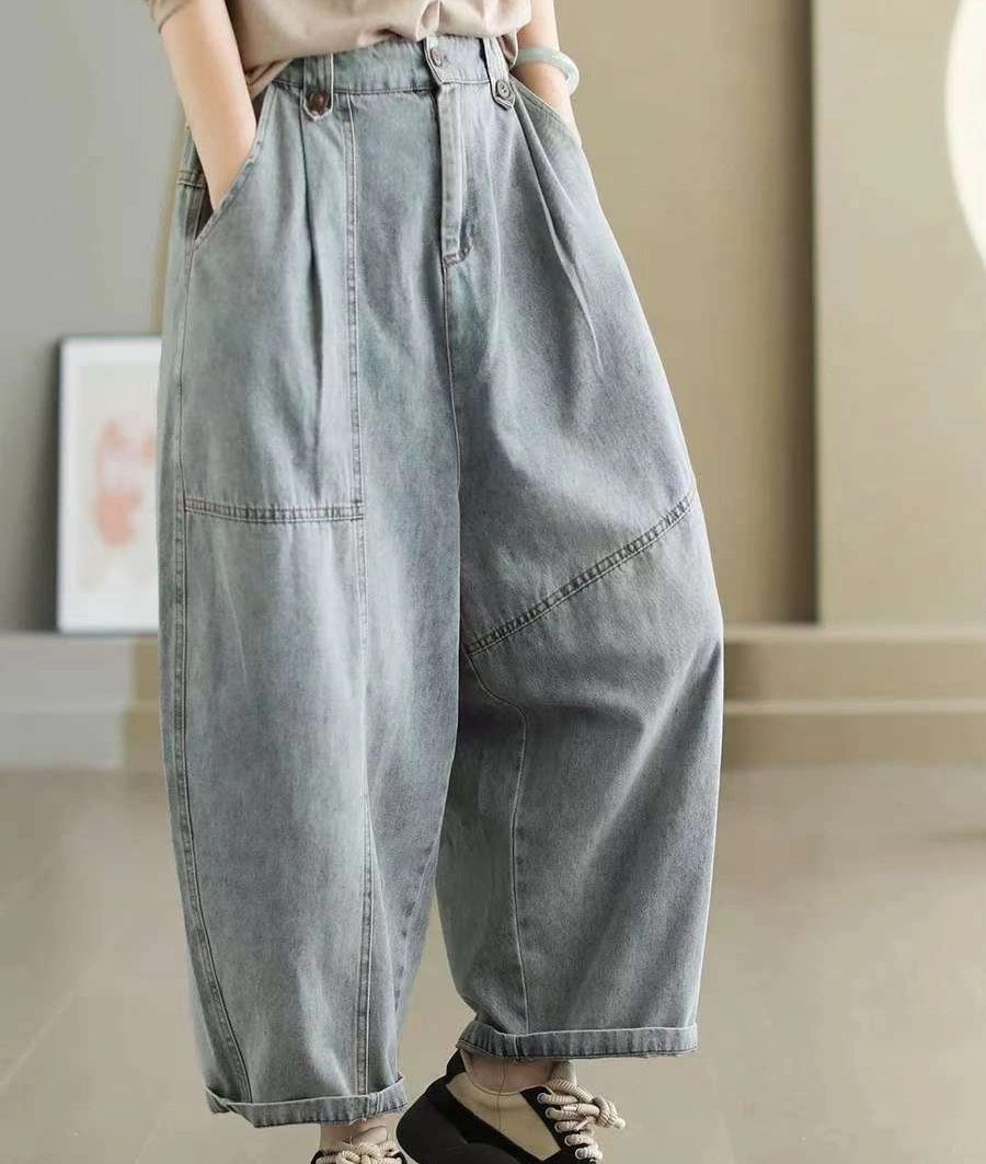 Casual Washed Loose Jeans for Women No Tag snag resistant
