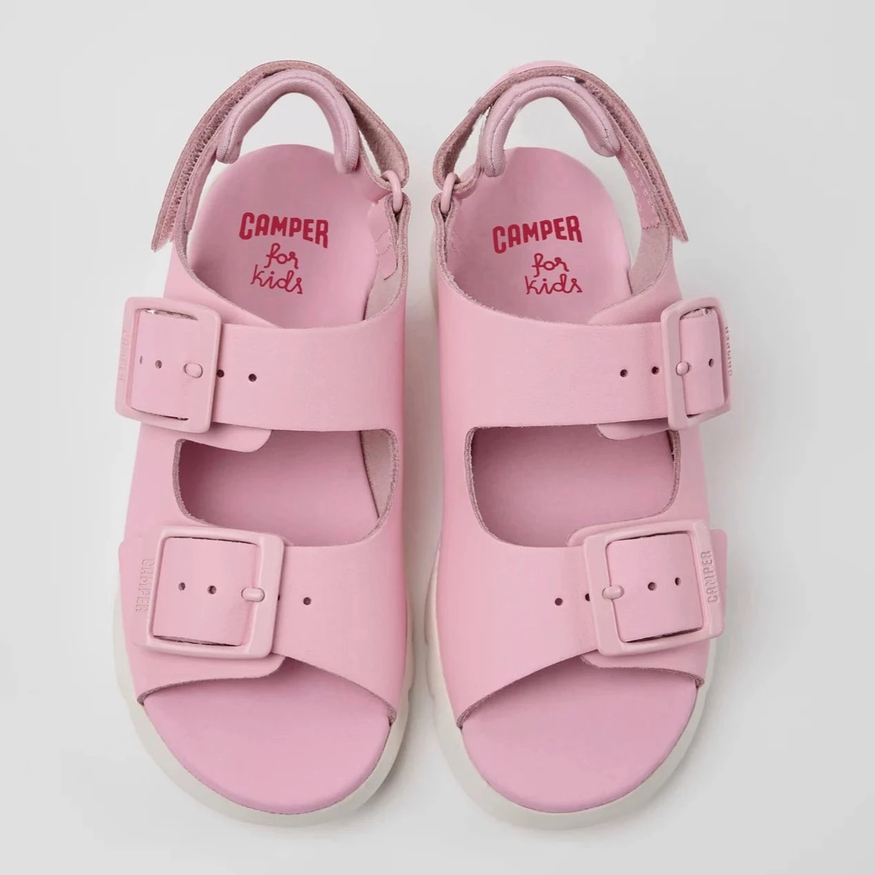 Camper Kids Girl ORUGA Pink Leather Sandals Anti Fatigue Insoles Non Marking Outsole