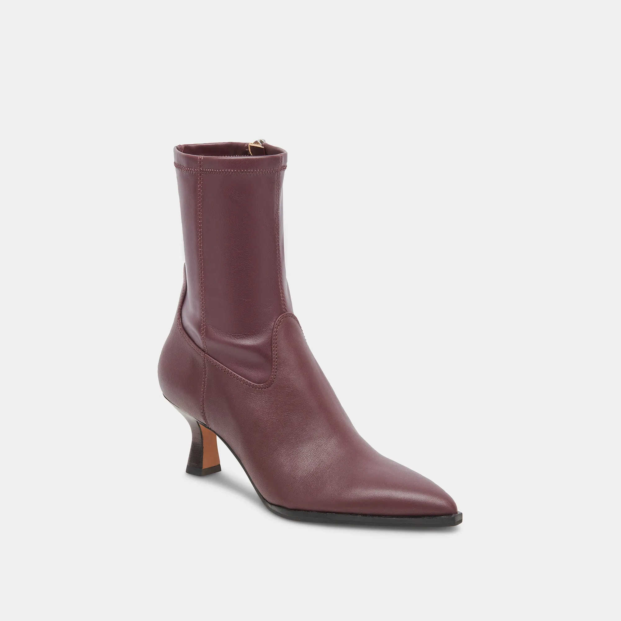 Reinforced Panels ARYA WIDE CALF BOOTS WINE LEATHER