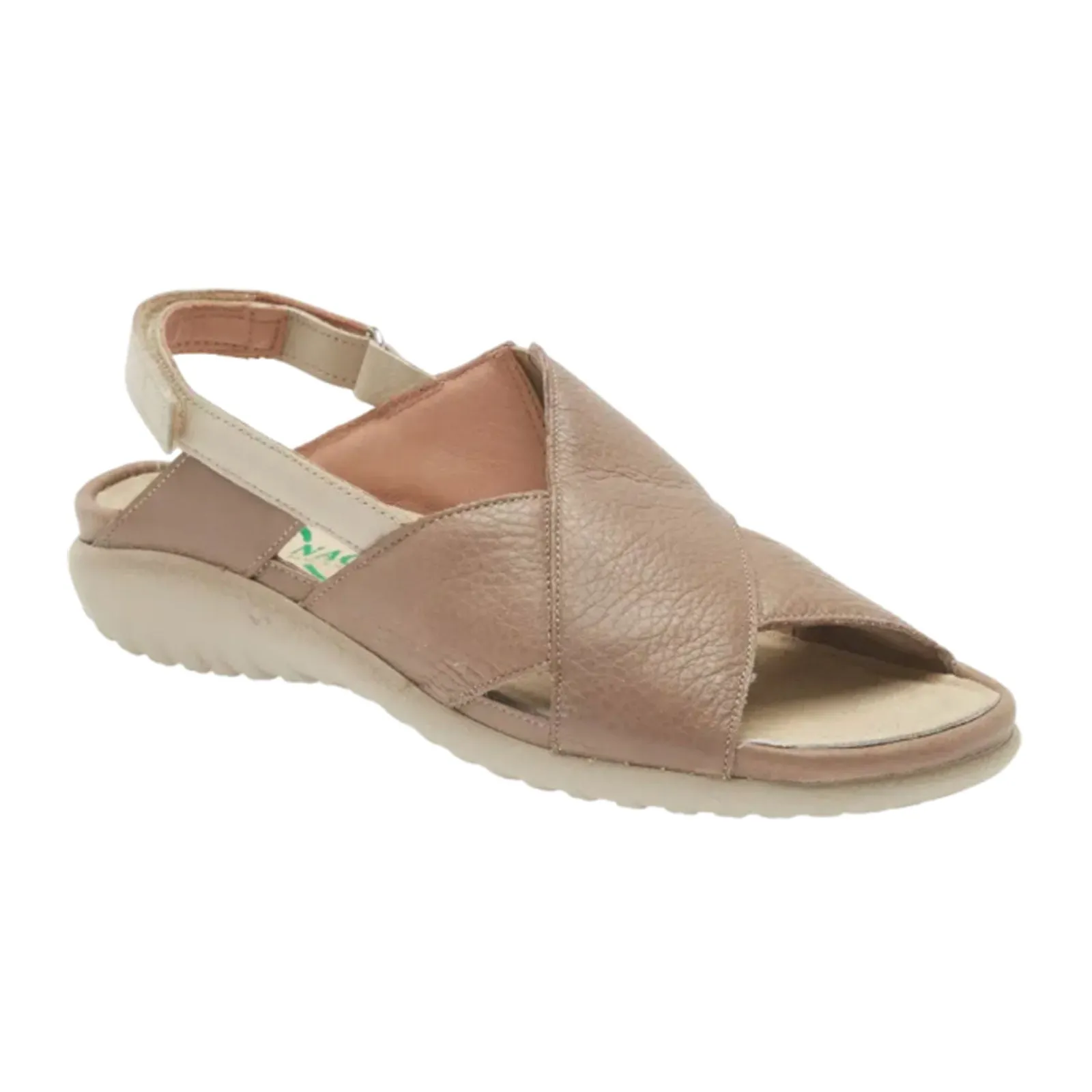 Torsion Support Naot Niho Backstrap Sandal (Women) - Soft Stone Leather/Soft Ivory Leather