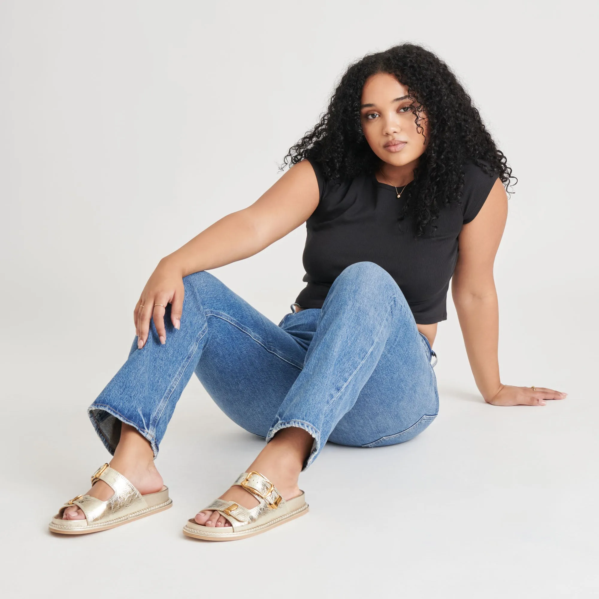 SEVANA SANDALS LIGHT GOLD DISTRESSED LEATHER Torsion Stability