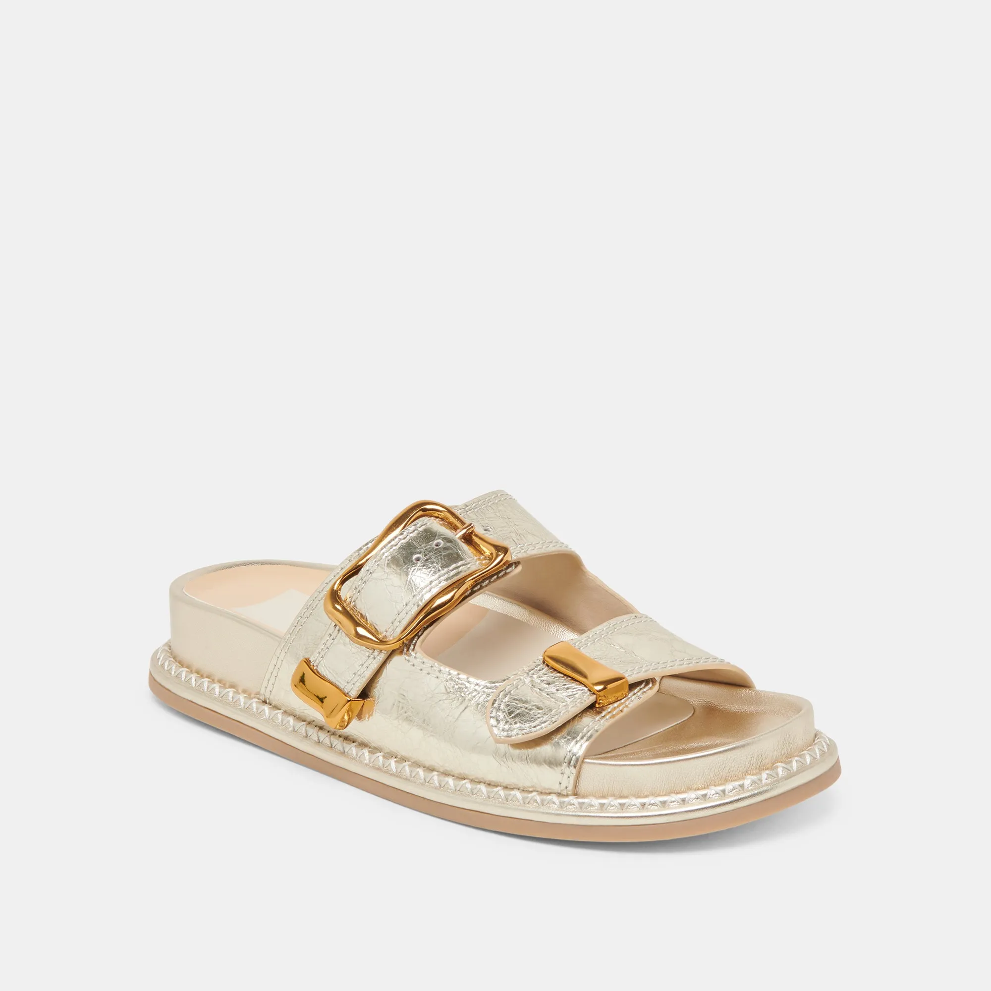 SEVANA SANDALS LIGHT GOLD DISTRESSED LEATHER Enhanced Durability