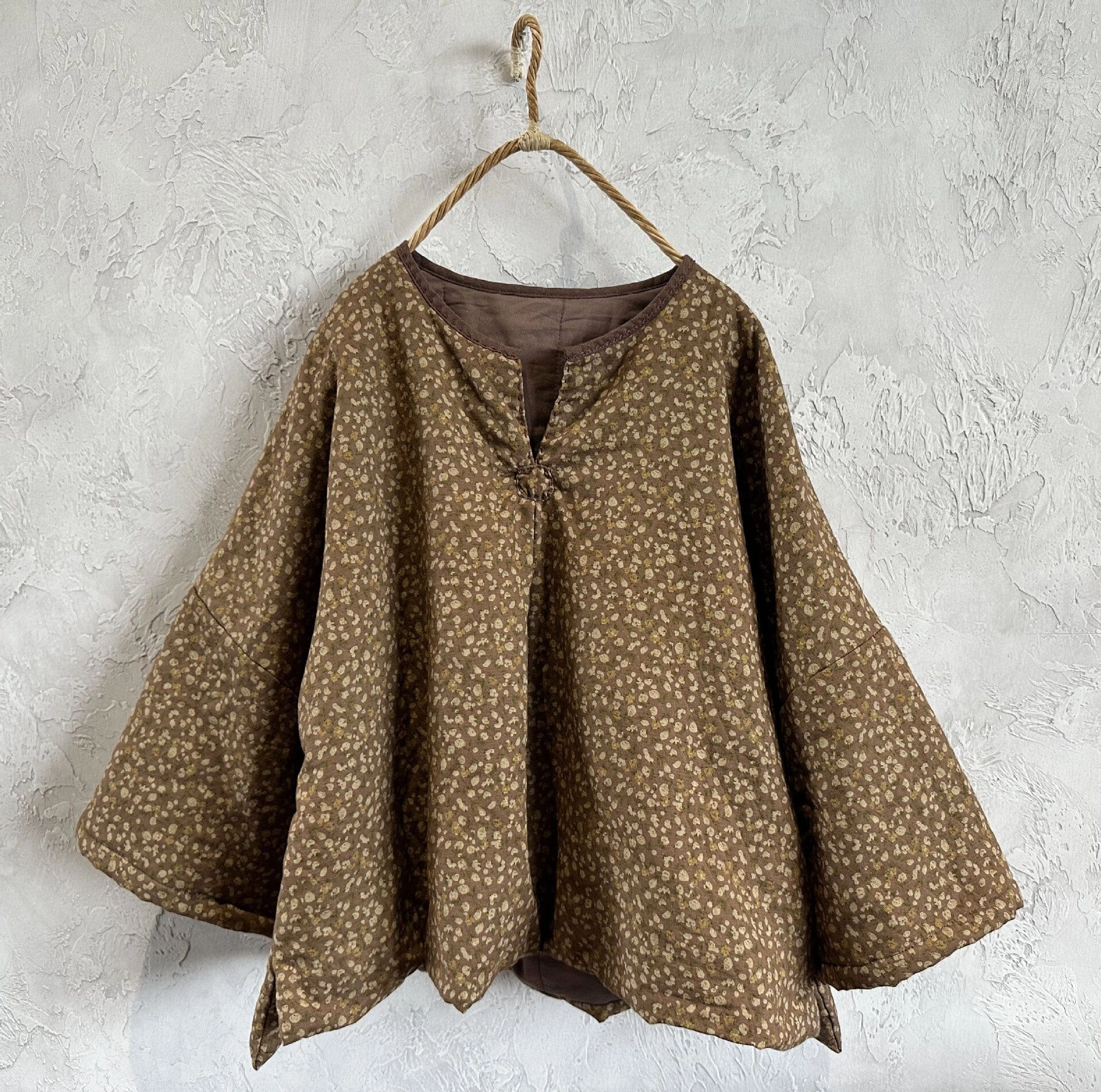 Autumn Winter Retro Floral Cotton Quilted Coat Weatherproof Technology