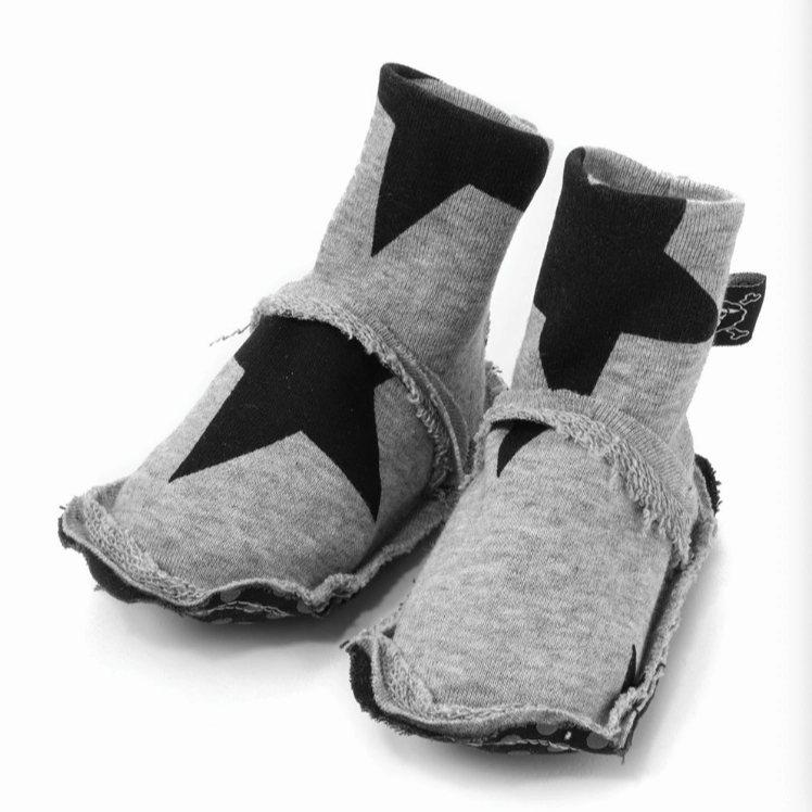 vintage version Nununu Kids STAR Baby Indoor Warm Bootiest in Heather Grey - 12M