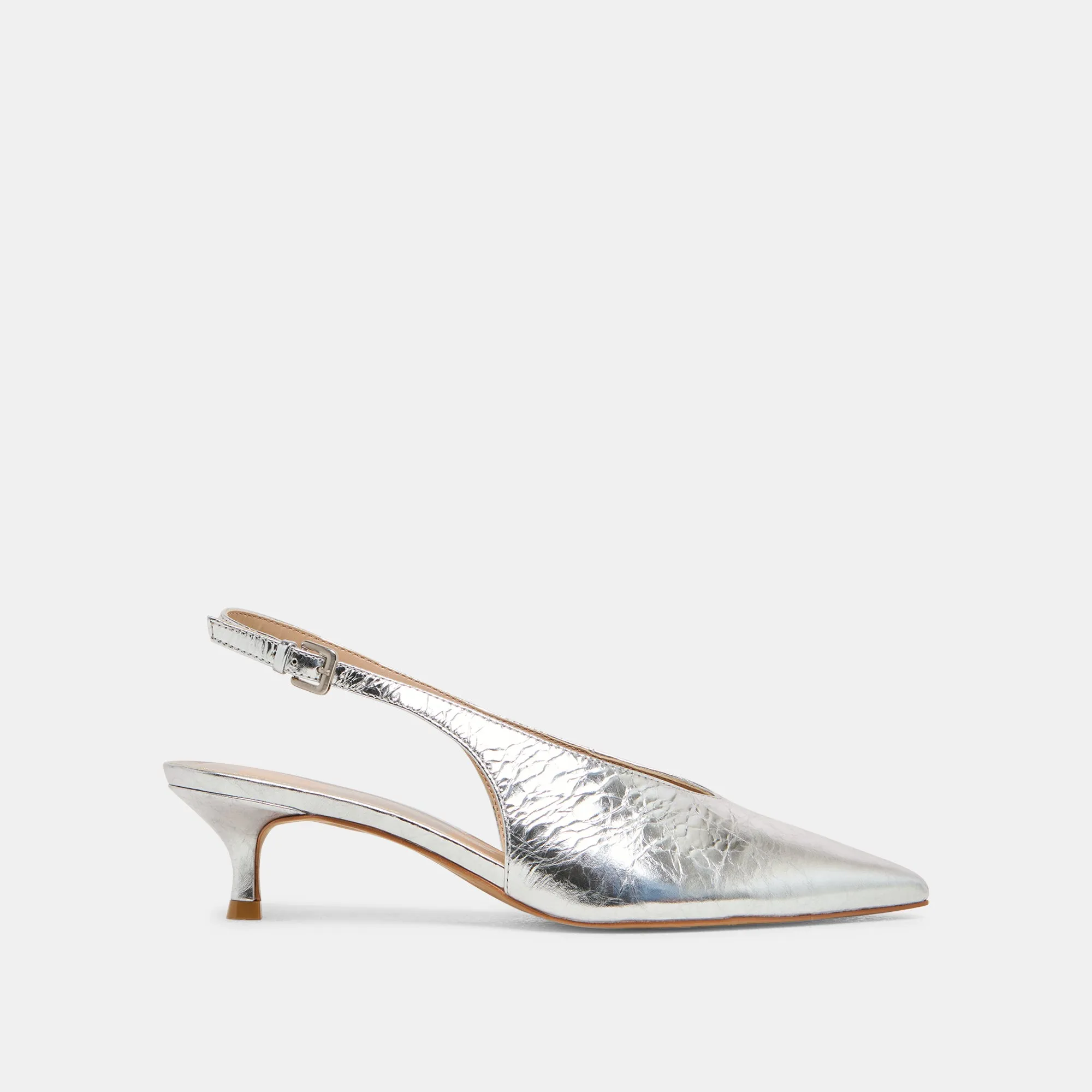 Hyper Compression Sophisticated Look ALENNA HEELS SILVER DISTRESSED LEATHER