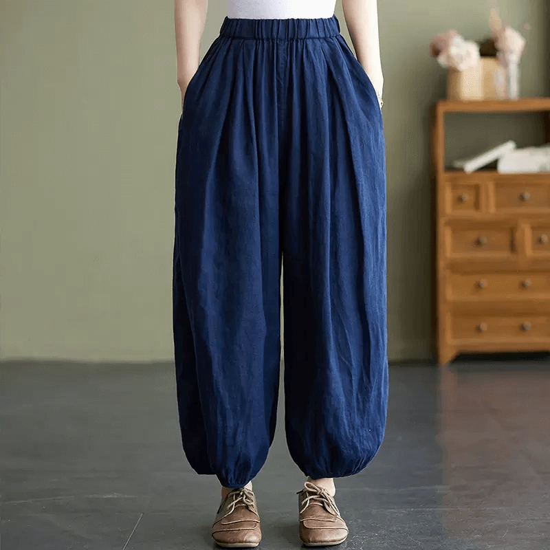 Babakud Women Summer Cotton Linen Bloomers Pants Perspiration Management Adaptable Fabric