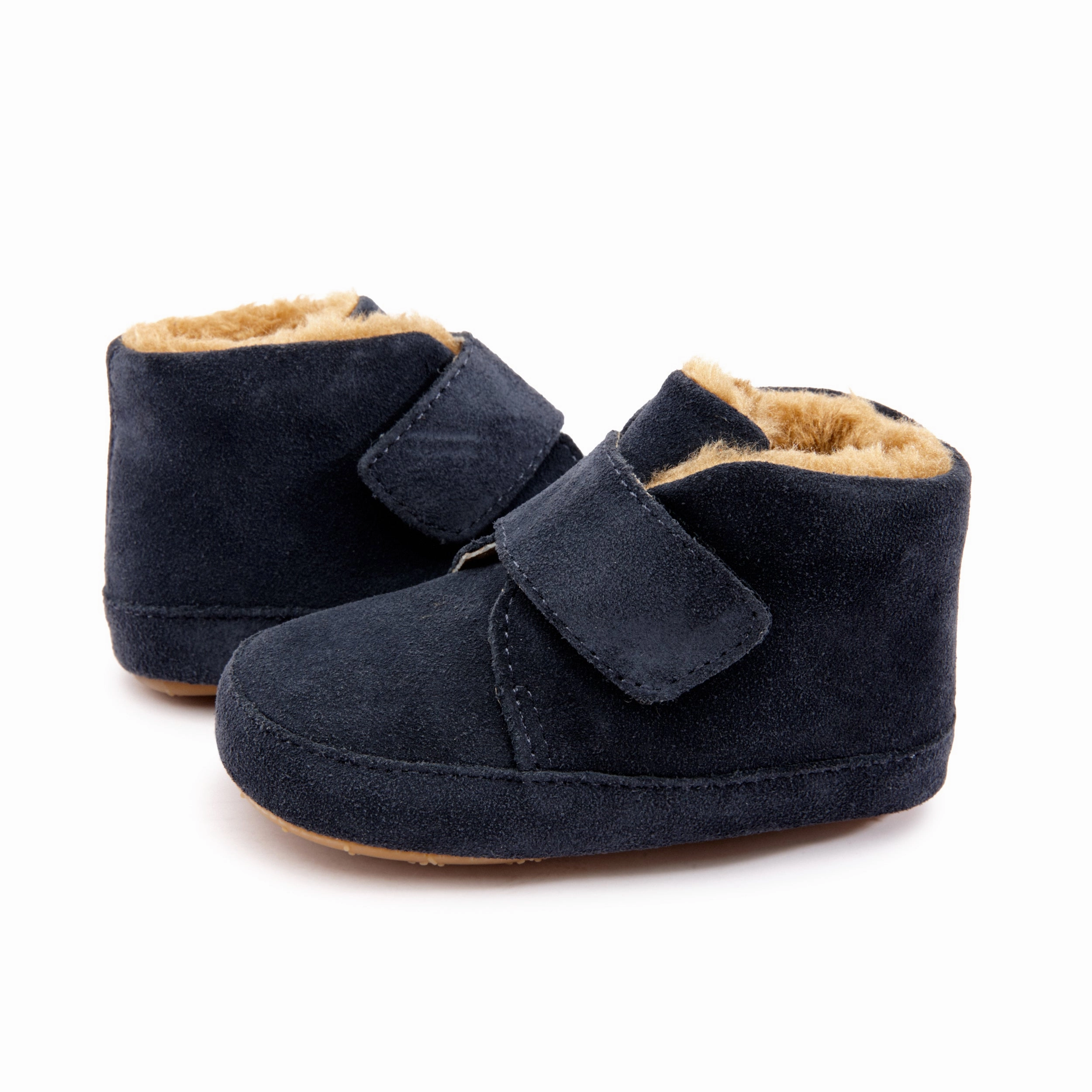 Old Soles Baby Shloofy Winter Leather Shoes in Navy Suede Supportive least flexible