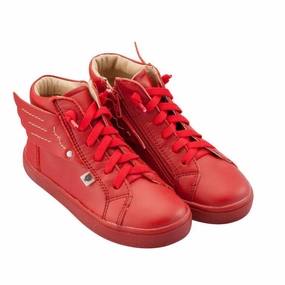 beach - specific advantages Thermoplastic Frame Old Soles Kids Local Wings Leather Sneakers in Red / Red