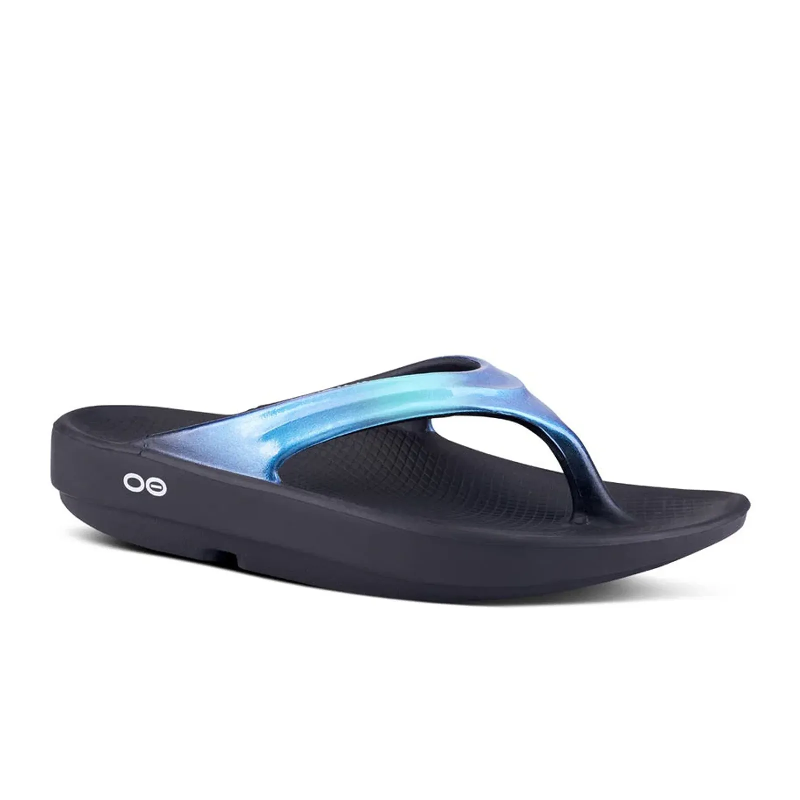 Oofos OOlala Luxe Sandal (Women) - Black/Atlantis Quick Fit Footwear Travel-Friendly Footwear