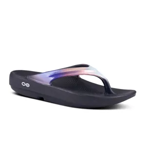 Wide fit No Fuss Fit Oofos OOlala Luxe Sandal (Women) - Black/Calypso