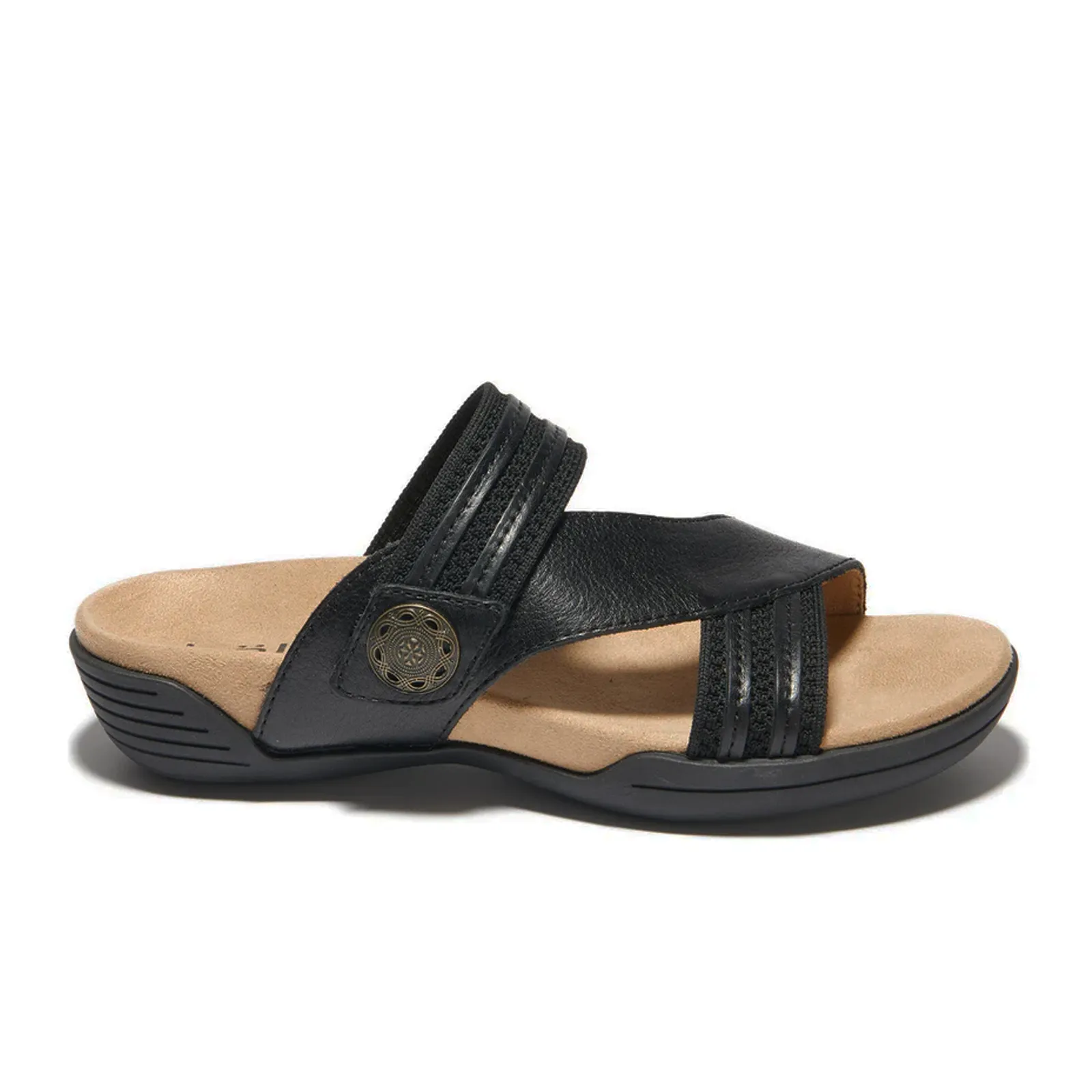 simple design Halsa Desiree Slide Sandal (Women) - Black