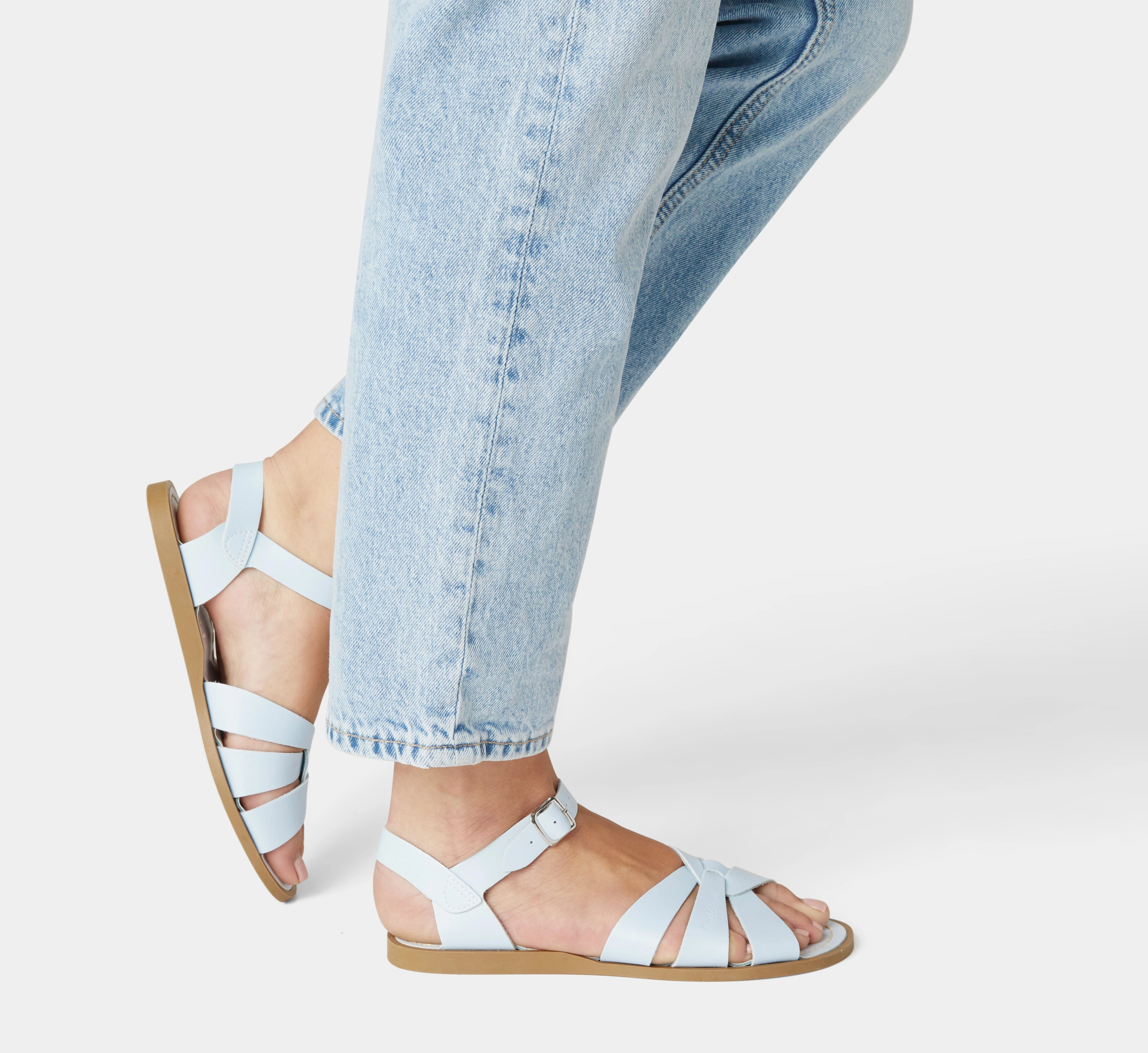 Original Light Blue Womens Sandal Warm Step walking shoes