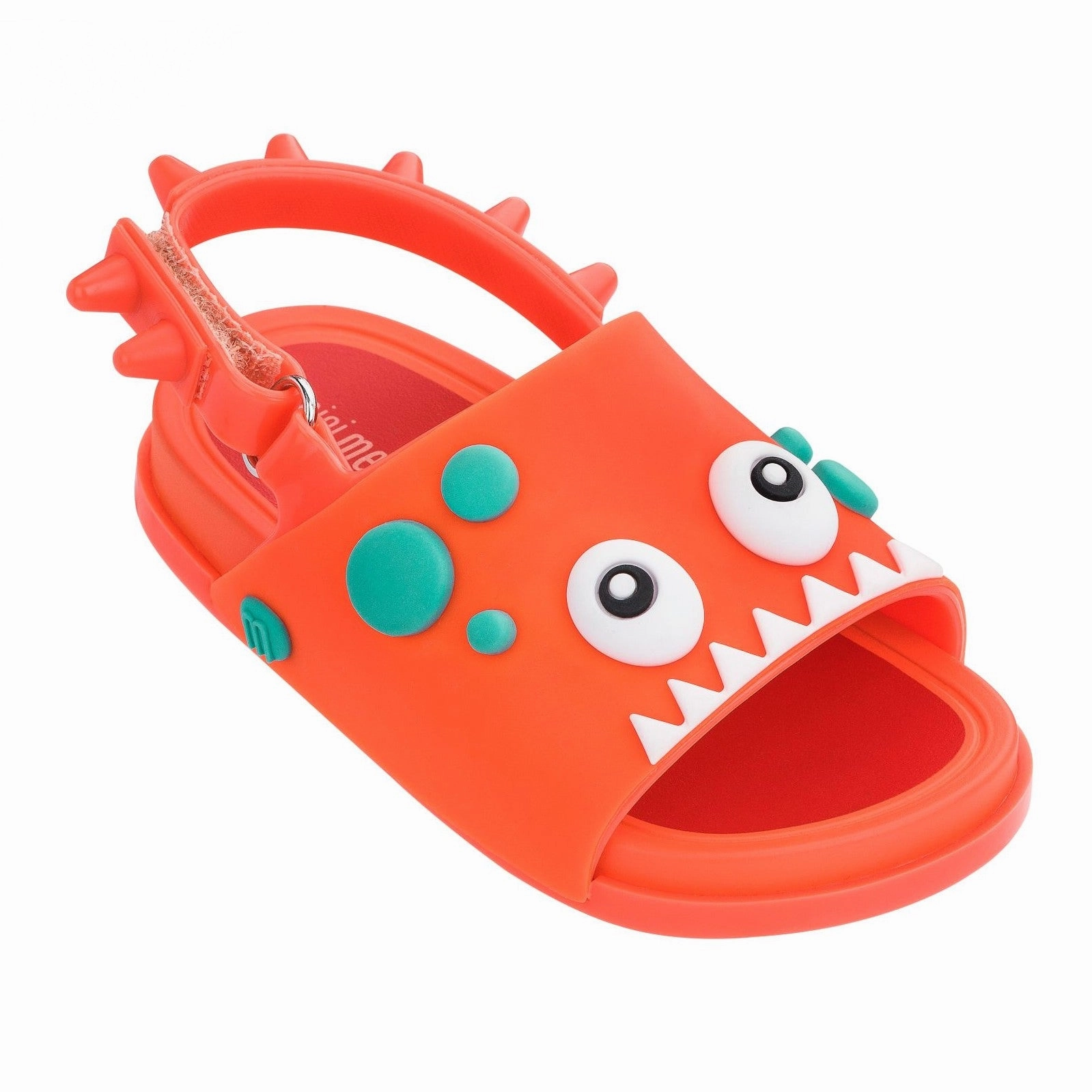 Mini Melissa Kids Boy/Girl Beach Slide Dino Sandals Shoes in Orange/Red Thermoregulating