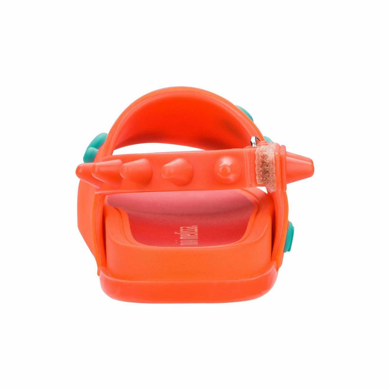 Mini Melissa Kids Boy/Girl Beach Slide Dino Sandals Shoes in Orange/Red Minimal Build Responsive