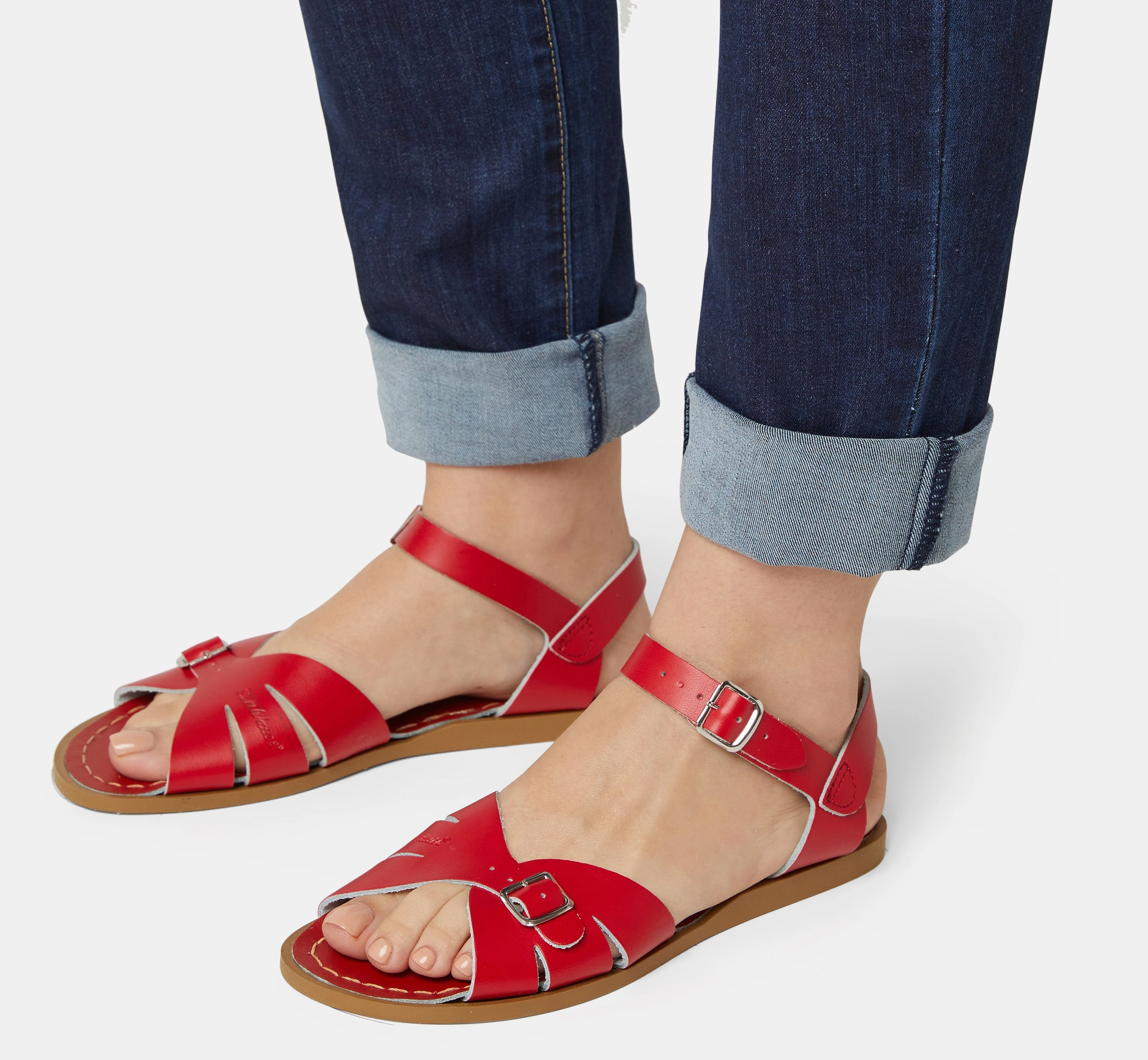 Classic Red Womens Sandal Multi Density Foam Layers