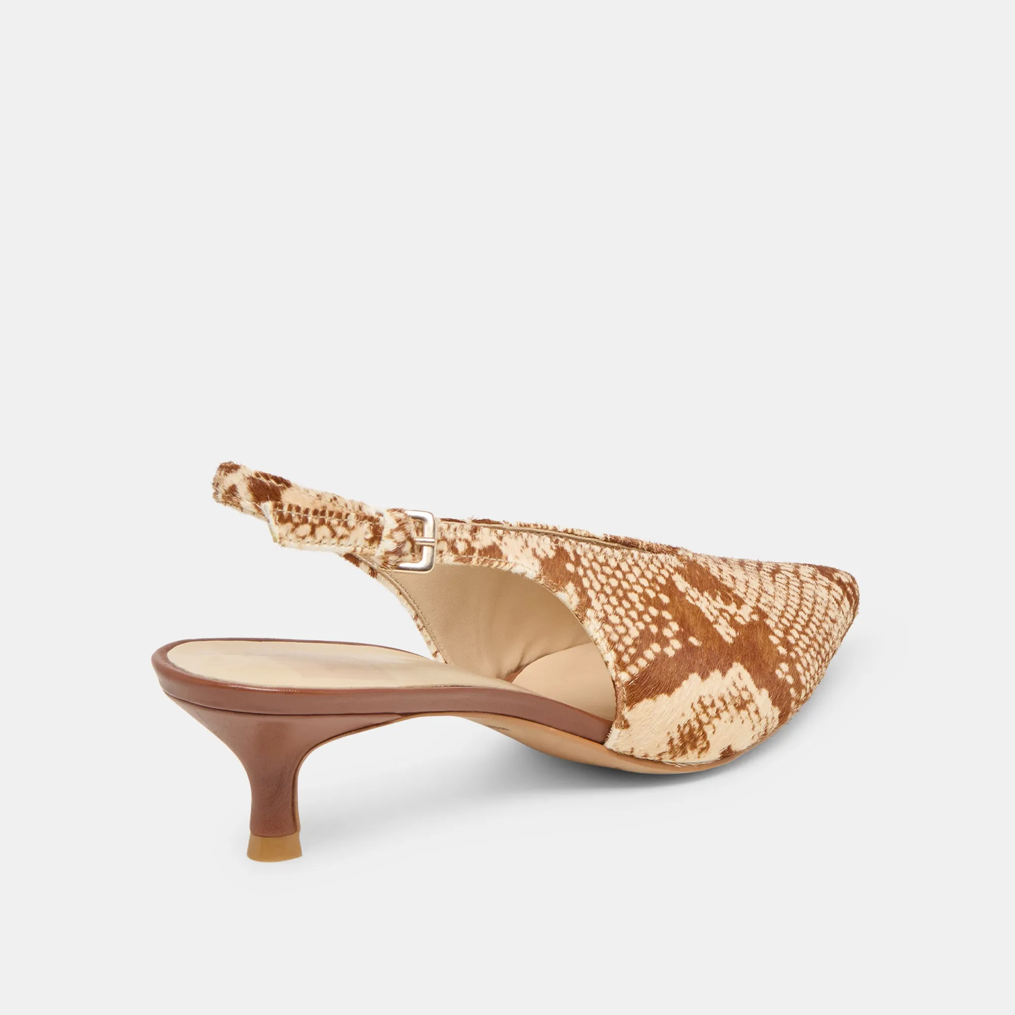 ALENNA HEELS BROWN SNAKE CALF HAIR TPU Stabilizer